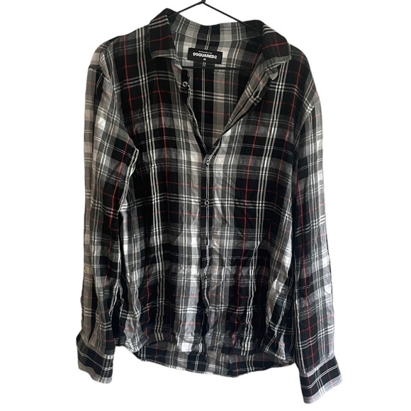 DSquared2 Red Checked Button Down Shirt - Picture 3 of 9